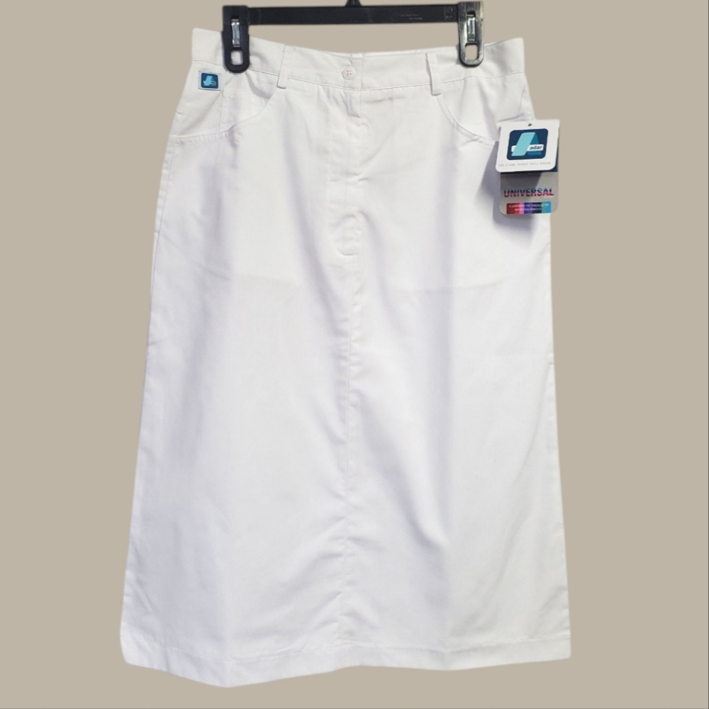 NWT Adar Medical Uniforms Universal White Women's Skirt Size 10